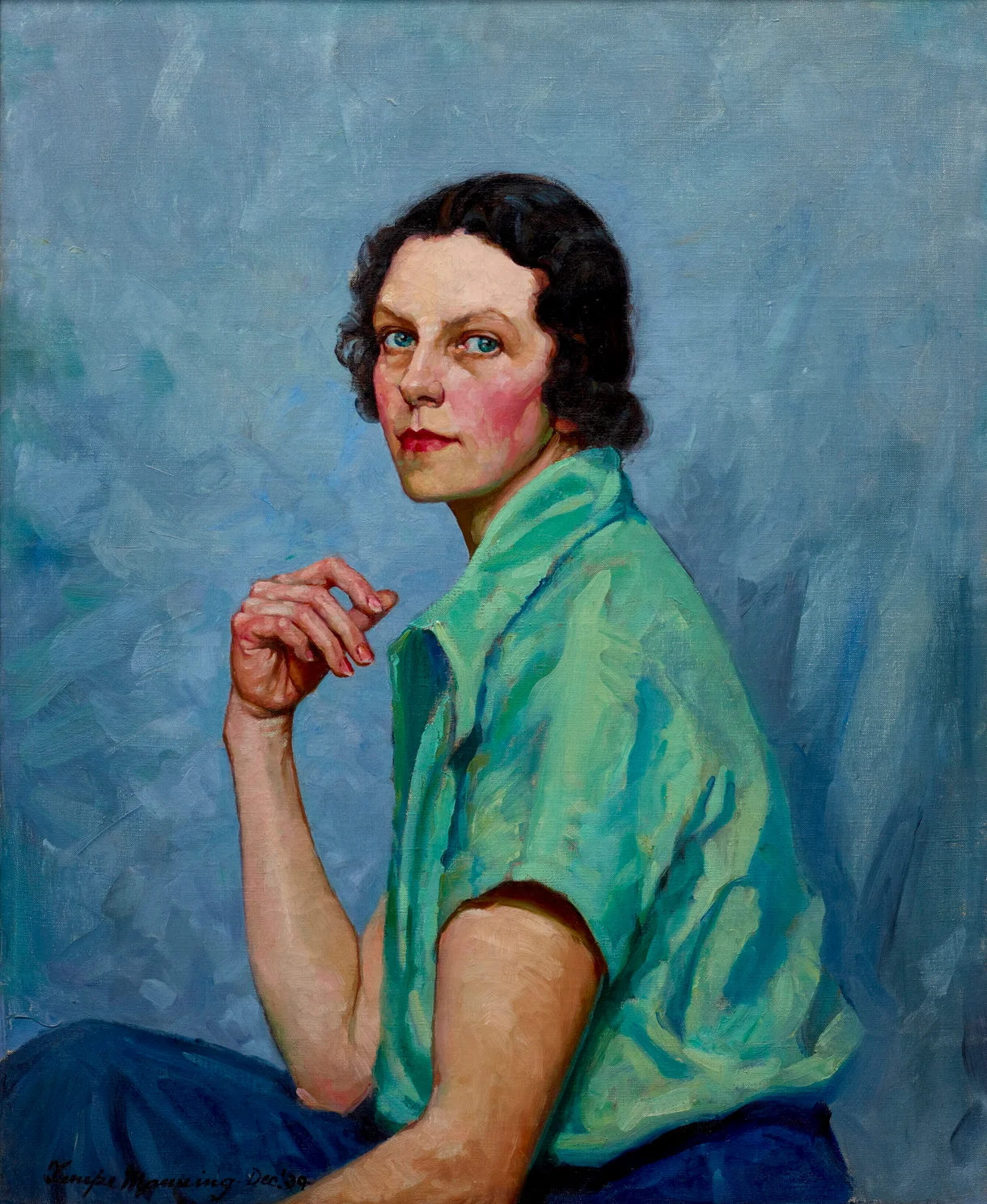 Tempe Manning Self-portrait (detail) 1939, Art Gallery of New South Wales, purchased with funds provided by the Art Gallery Society of NSW 2021 © Estate of Tempe Manning