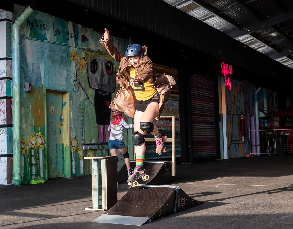 Roller skater Carla Baxter. Photography by Simone Gorman-Clarke