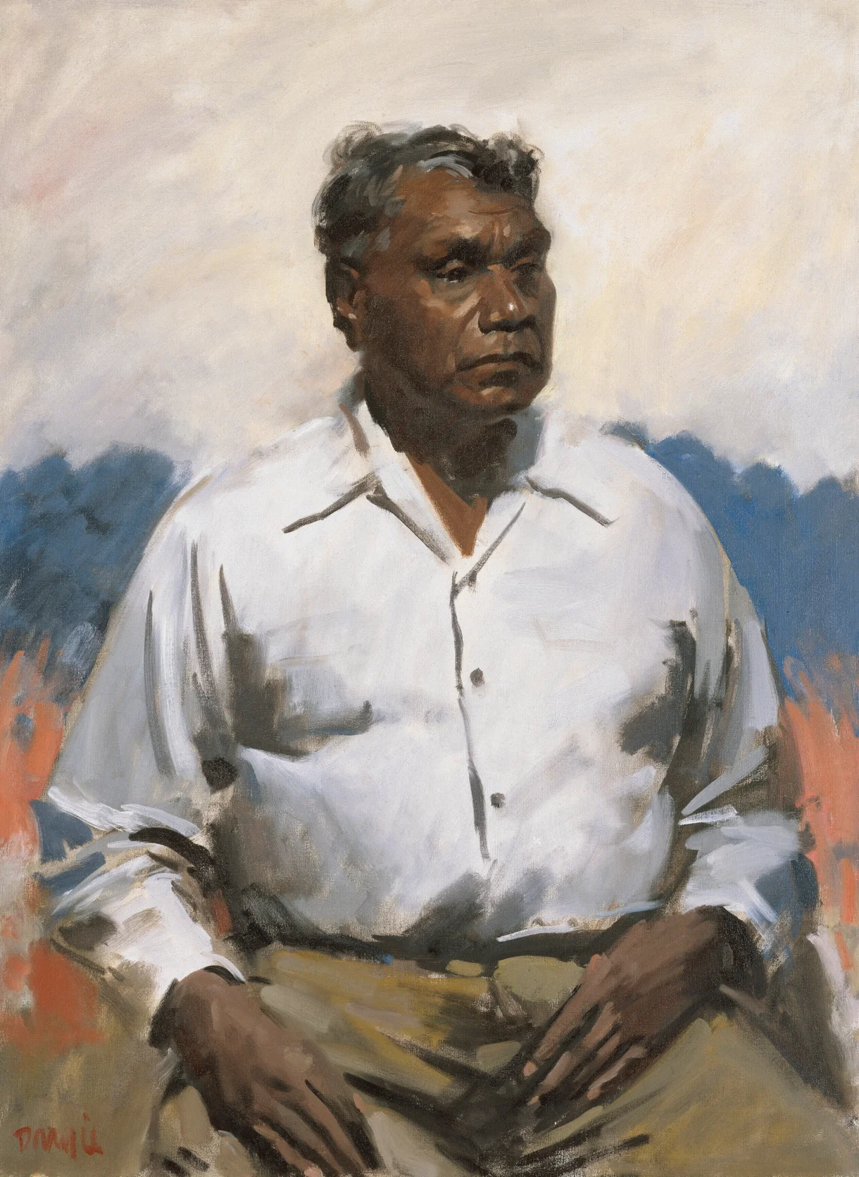 William Dargie Portrait of Albert Namatjira (detail) 1956, Queensland Art Gallery | Gallery of Modern Art, purchased 1957 © Estate of William Dargie, photo: QAGOMA
